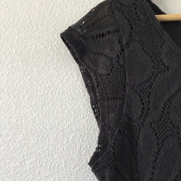 Anthropologie Gray Stretch Lace Skater Dress L - Picture 4 of 8